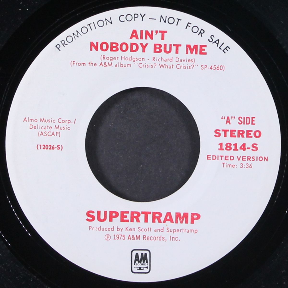 ain't nobody but me (edited) / sister moonshine by SUPERTRAMP