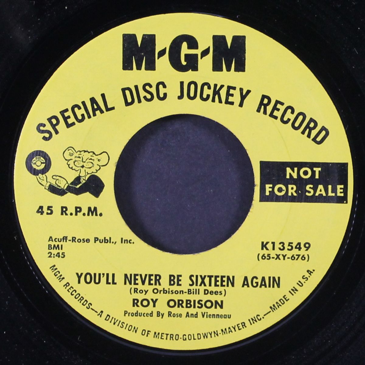 you'll never be sixteen again / too soon to know by ROY ORBISON