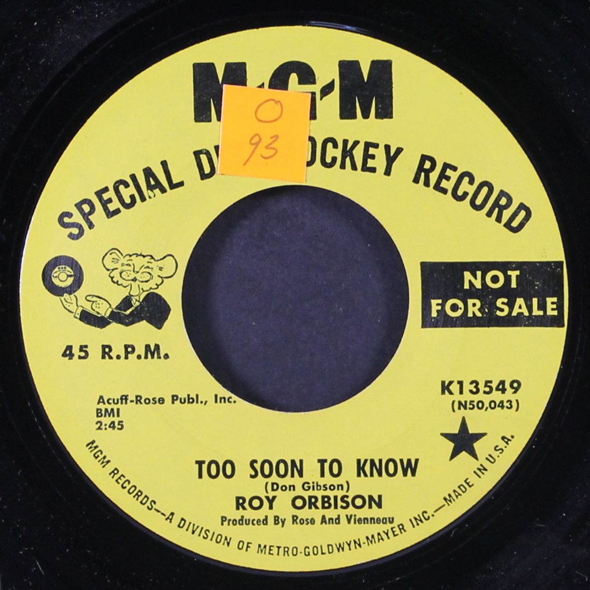 you'll never be sixteen again / too soon to know by ROY ORBISON