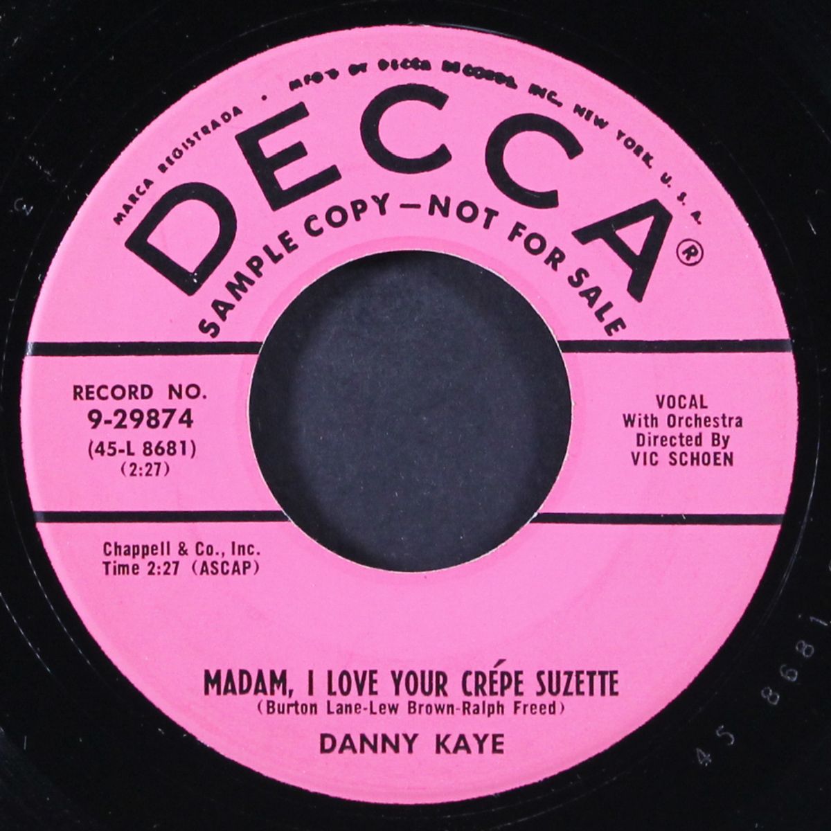 madam i love your crepe suzette by DANNY KAYE