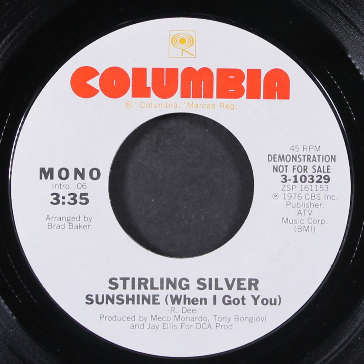 sunshine (when i got you) / mono by STIRLING SILVER