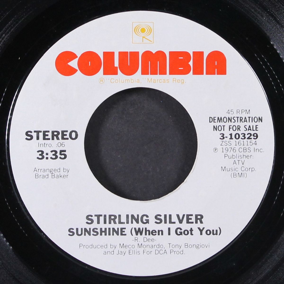 sunshine (when i got you) / mono by STIRLING SILVER