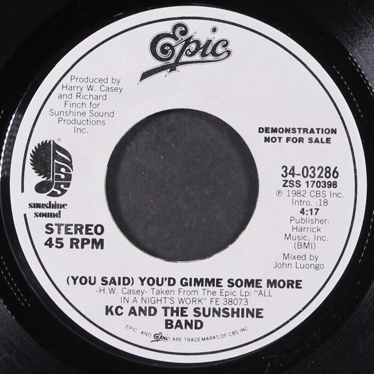 (you said) you'd gimme some more / same by KC AND THE SUNSHINE BAND