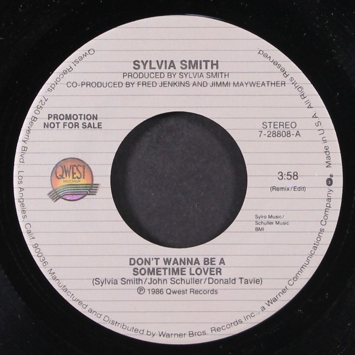 don't wanna be a sometime lover / same by SYLVIA SMITH