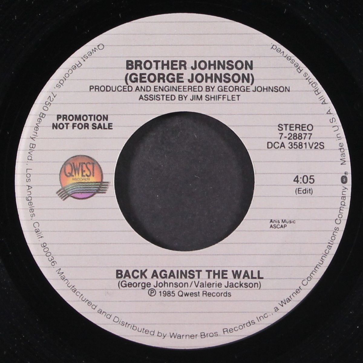 back against the wall / same by BROTHER JOHNSON (GEORGE JOHNSON)