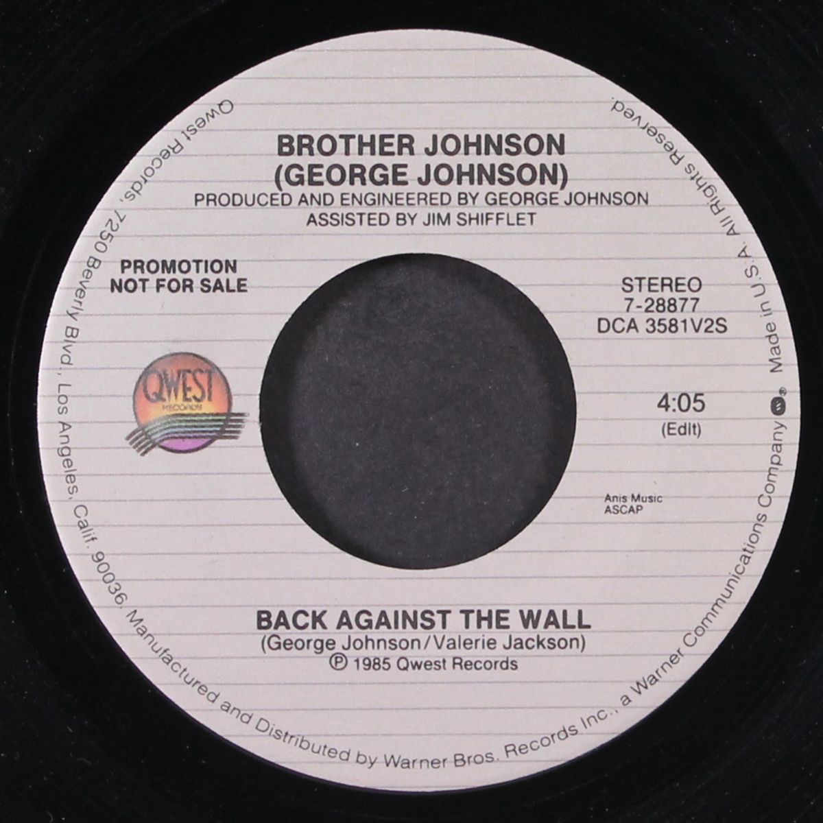 back against the wall / same by BROTHER JOHNSON (GEORGE JOHNSON)