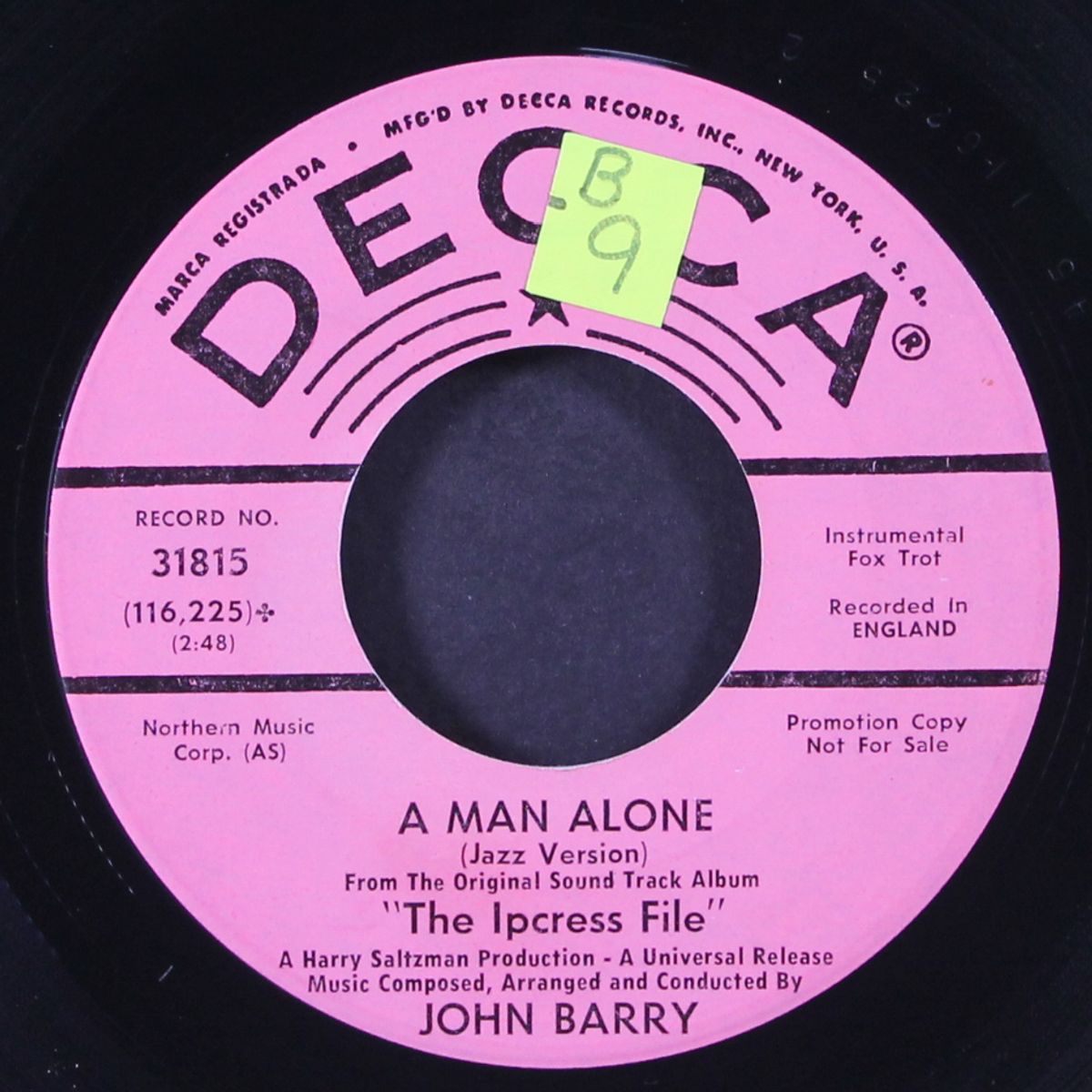 a man alone (jazz version) / a man alone (latin version) by JOHN BARRY