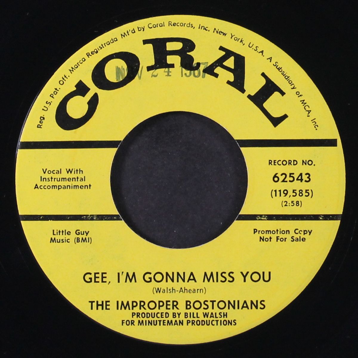 gee, i'm gonna miss you / victim of environment by IMPROPER BOSTONIANS