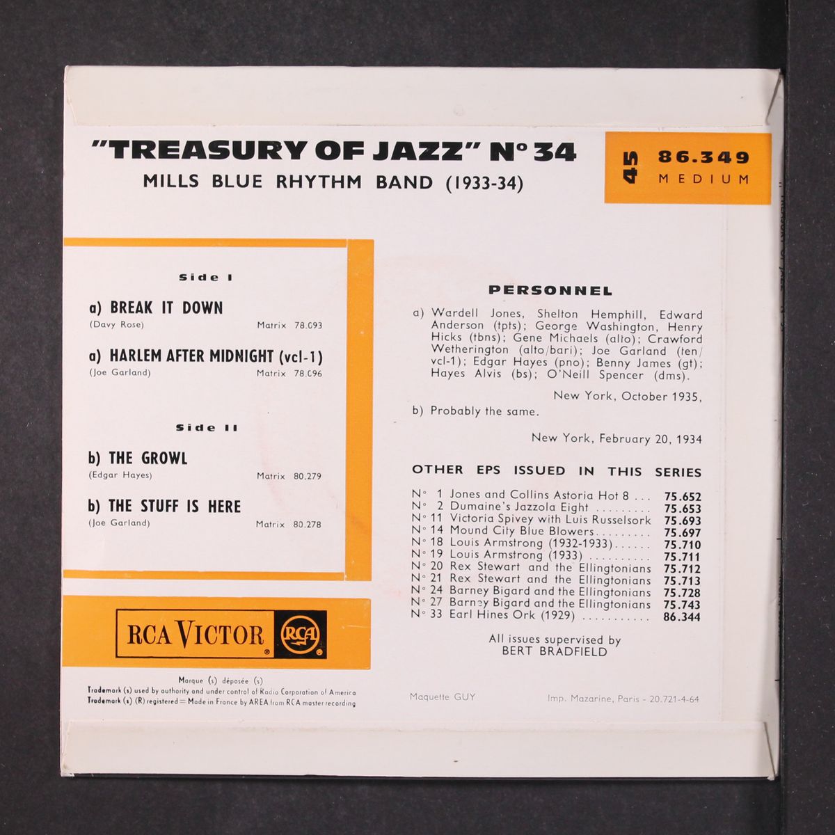 treasury of jazz, vol. 34 (1933-34) by MILLS BLUE RHYTHM BAND