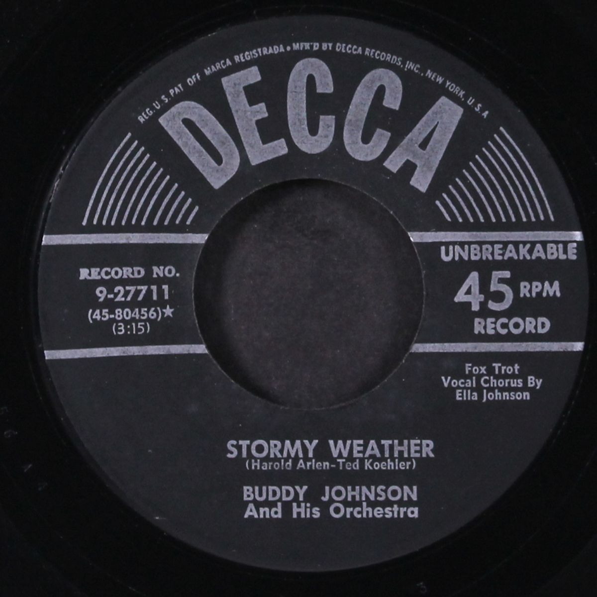 stormy weather / i'm in your power by BUDDY JOHNSON