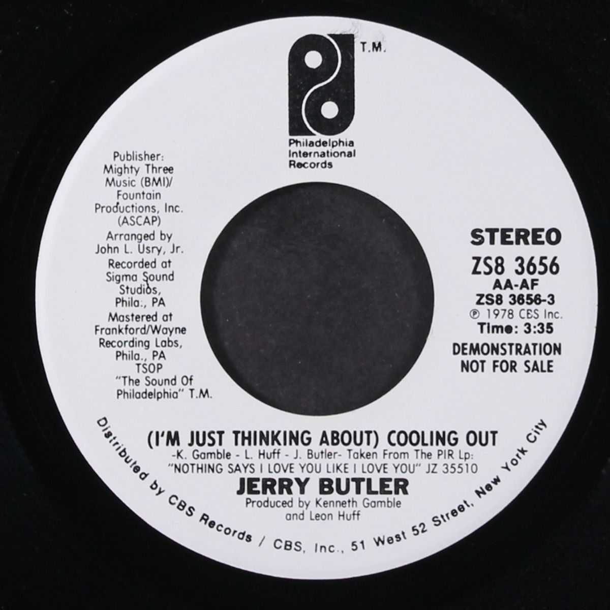 (i'm just think about) cooling out by JERRY BUTLER