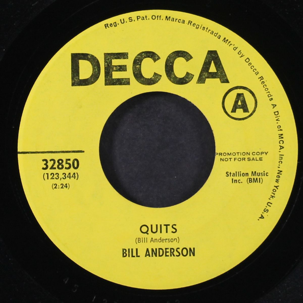 quits / mono by BILL ANDERSON