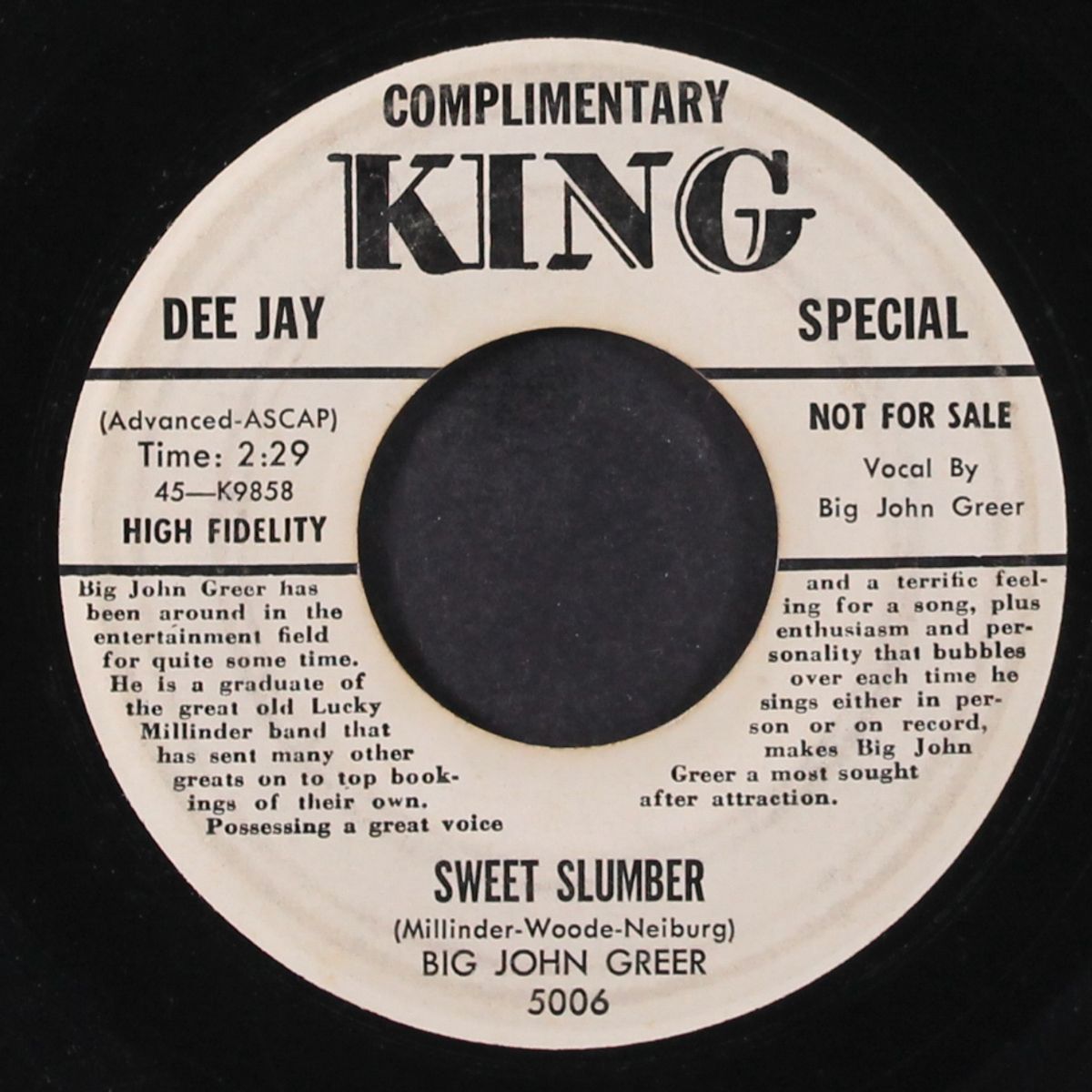 midnight ramble / sweet slumber by BIG JOHN GREER