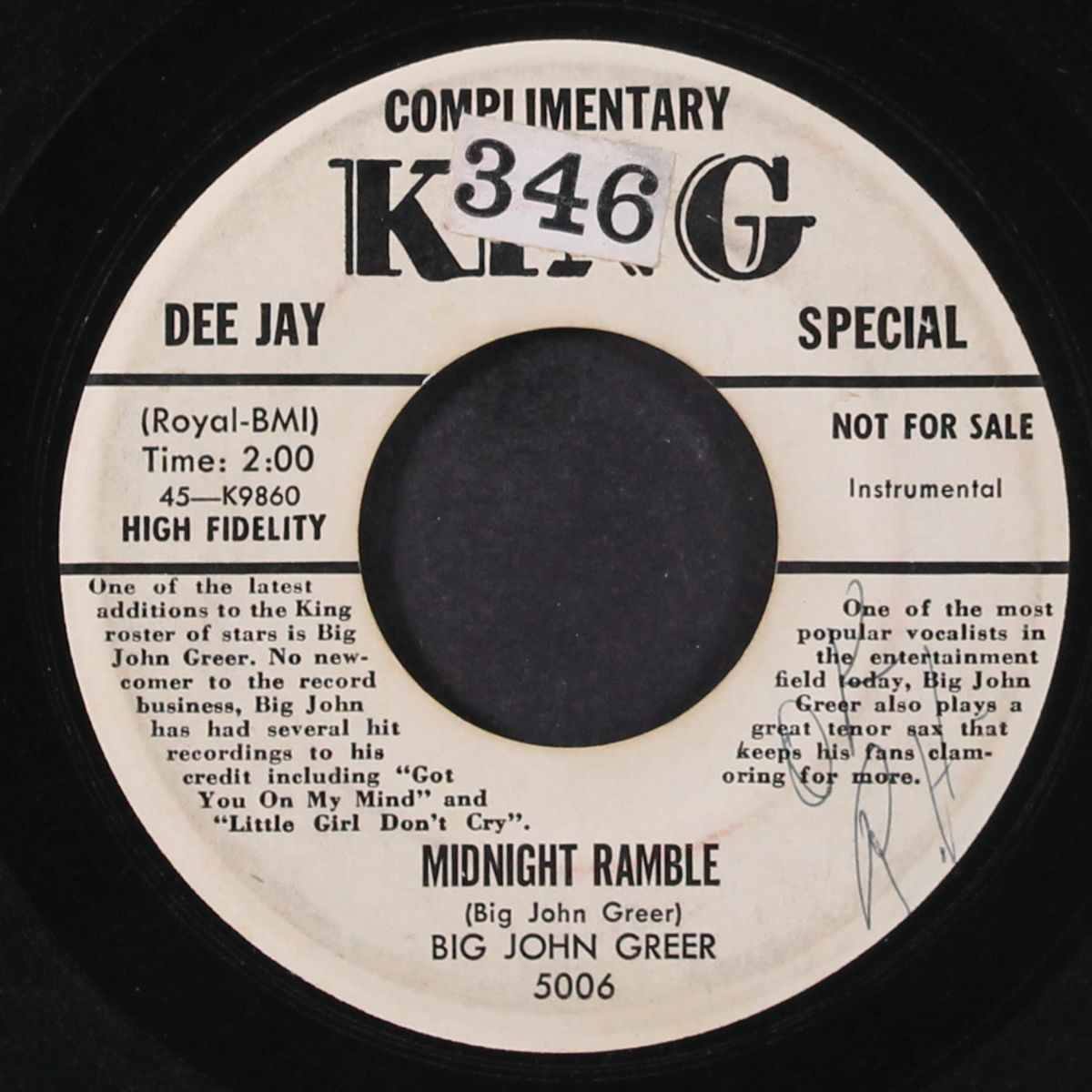 midnight ramble / sweet slumber by BIG JOHN GREER
