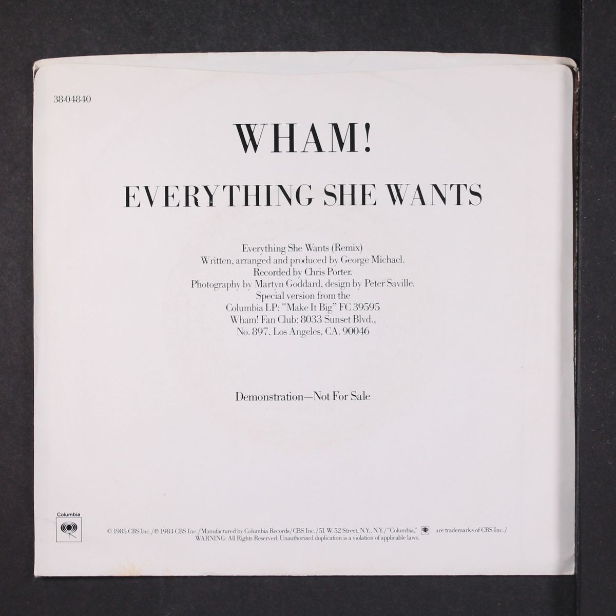 everything she wants (remix) / same by WHAM!