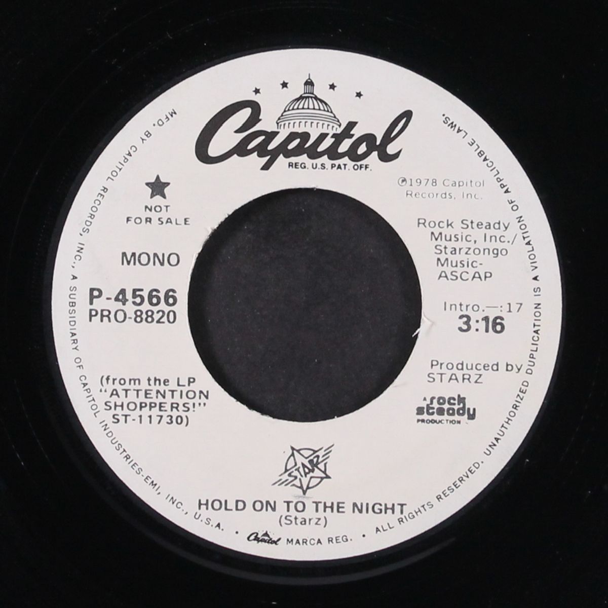hold on to the night / mono by STARZ
