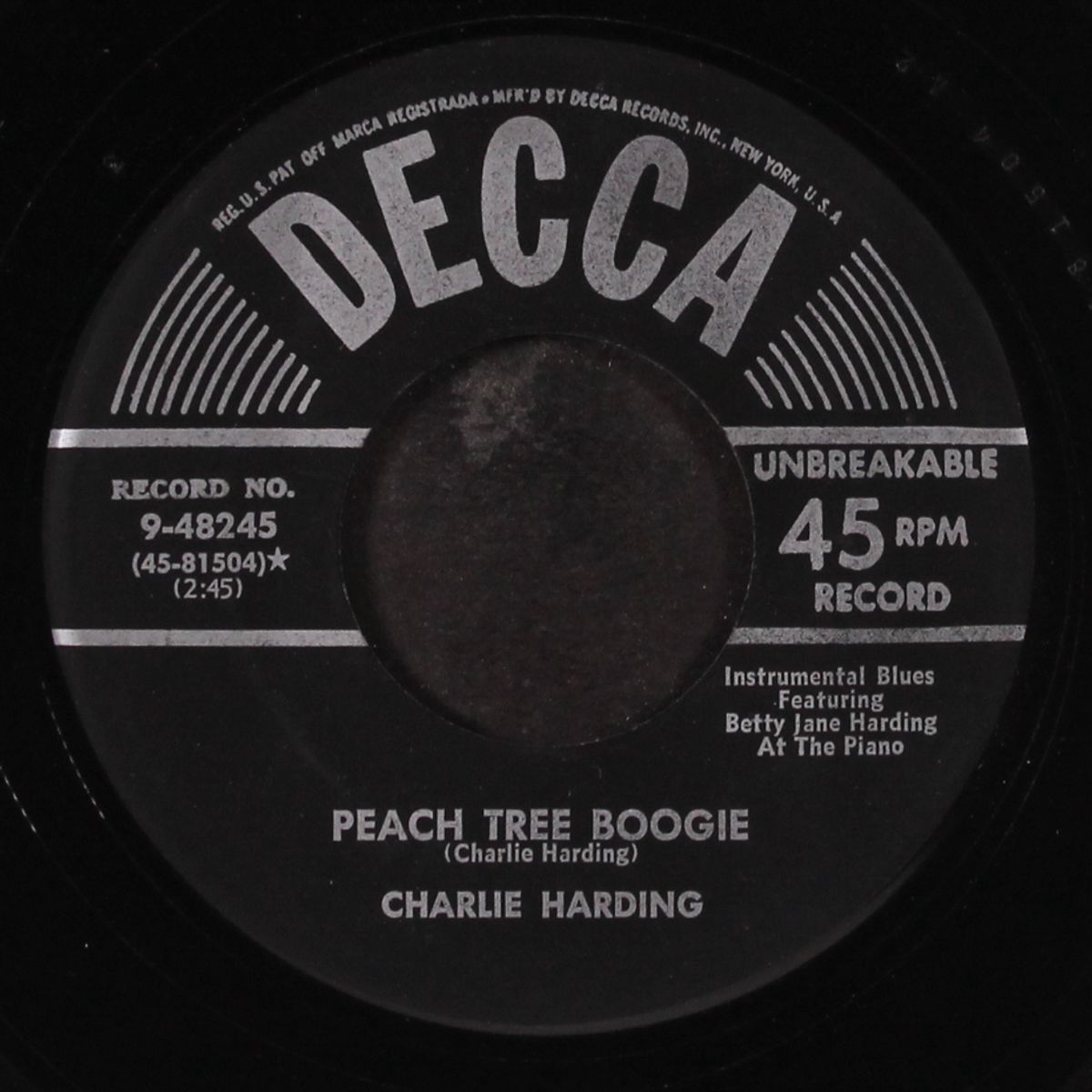 i'm a man of experience / peach tree boogie by CHARLIE HARDING