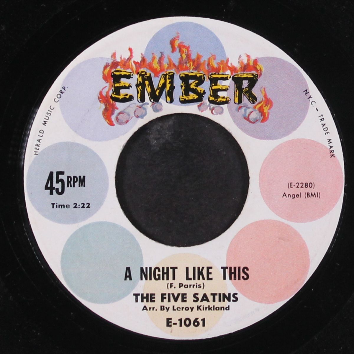 i'll be seeing you / a night like this by FIVE SATINS