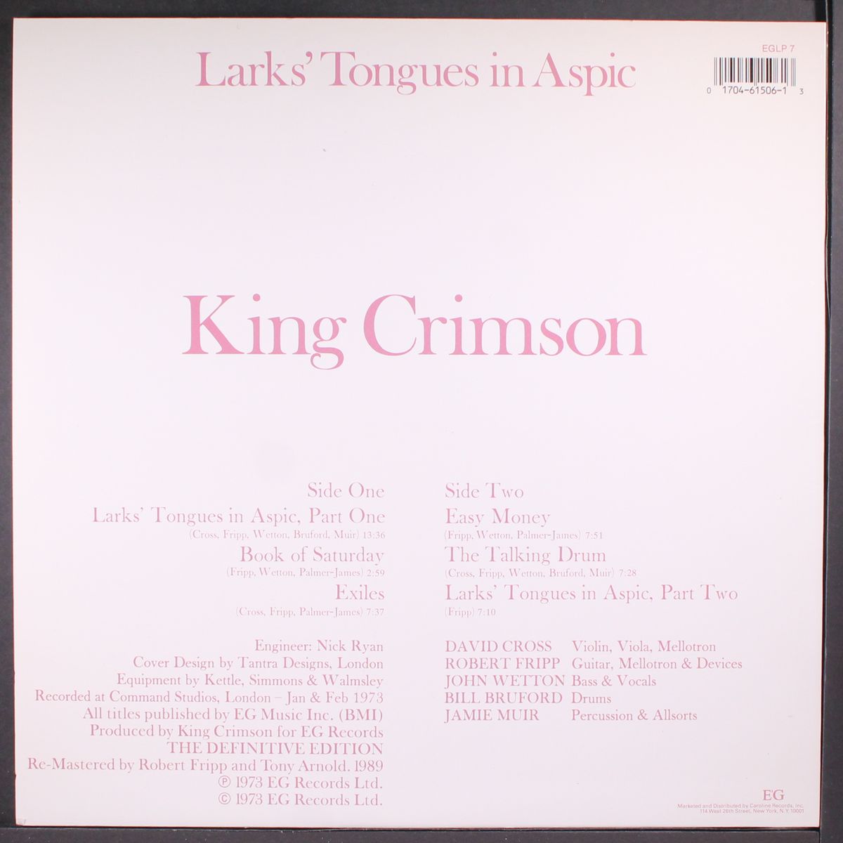 larks' tongues in aspic by KING CRIMSON