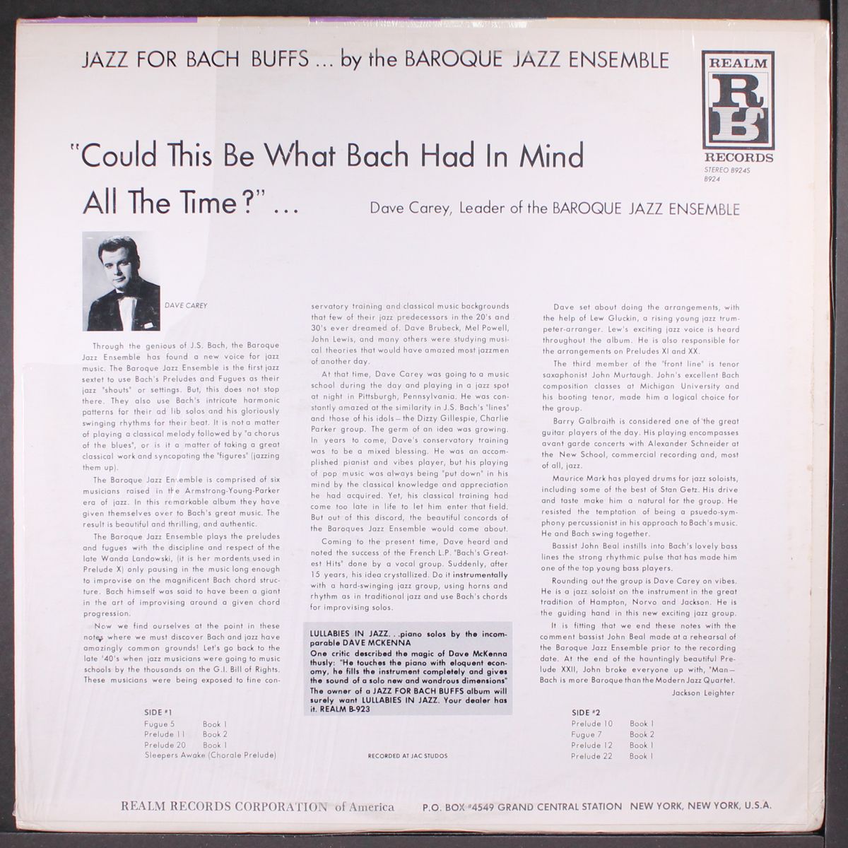 hard swinging jazz for bach buffs by BAROQUE JAZZ ENSEMBLE