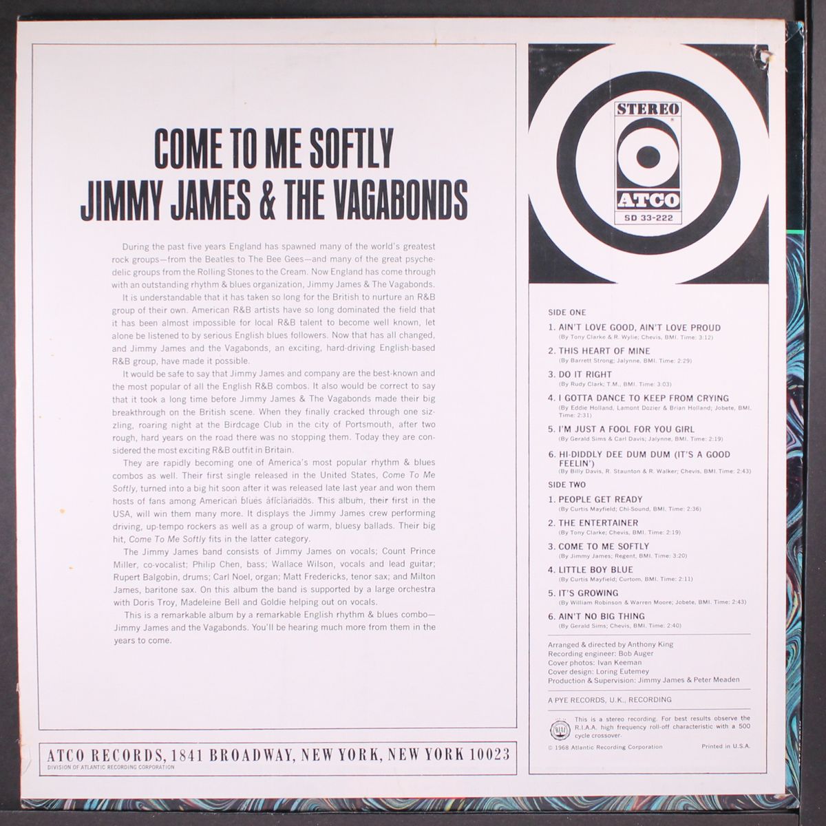 come to me softly by JIMMY JAMES & VAGABONDS