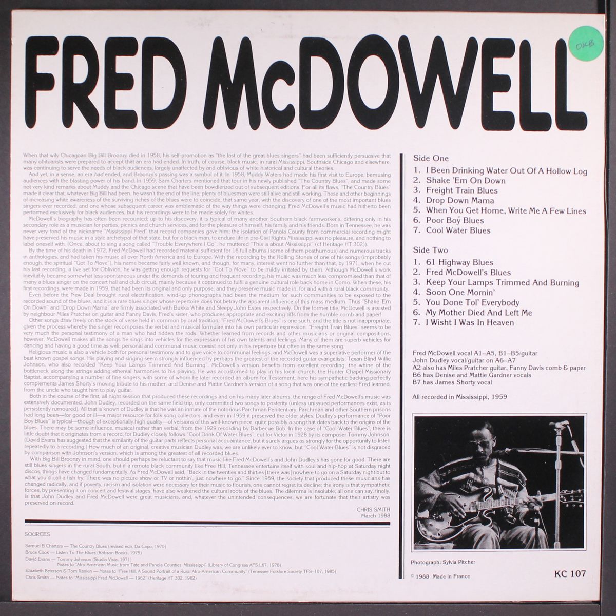 shake 'em on down, 1959 by FRED MCDOWELL