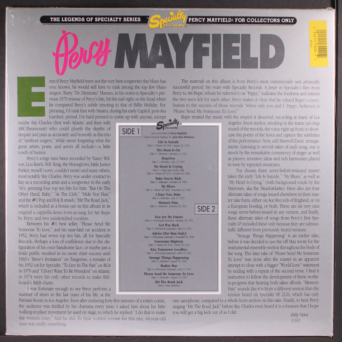 for collectors only by PERCY MAYFIELD