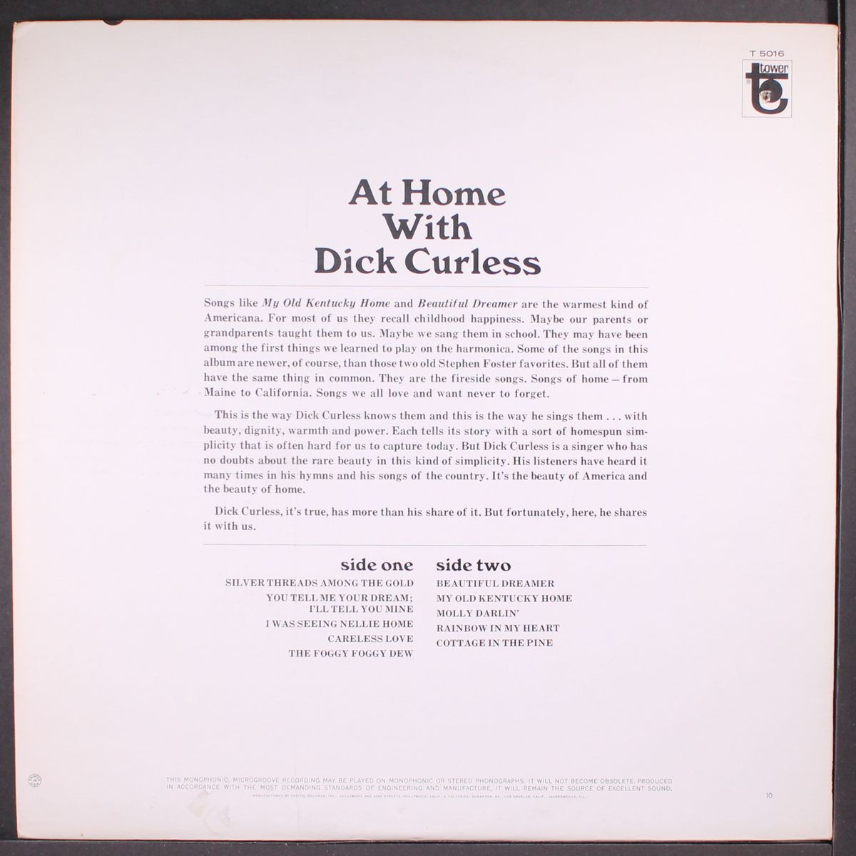 at home with by DICK CURLESS