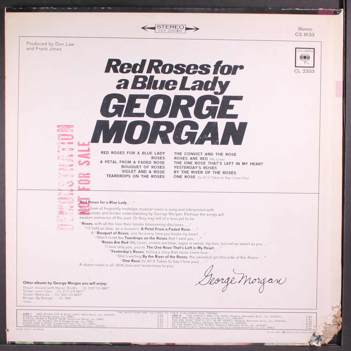 red roses for a blue lady by GEORGE MORGAN