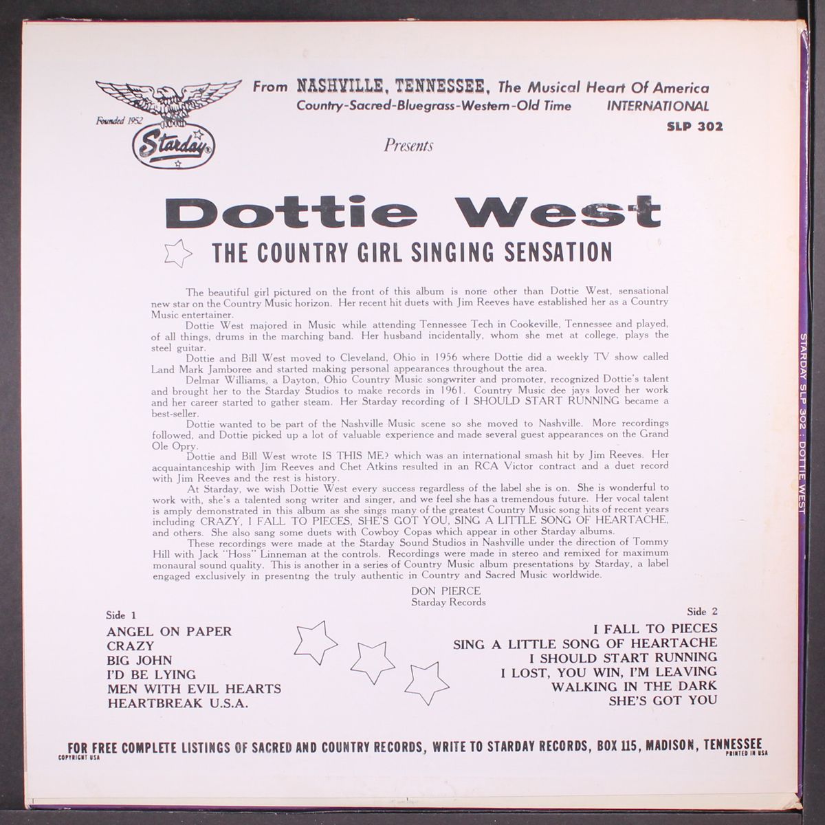 country girl singing sensation by DOTTIE WEST