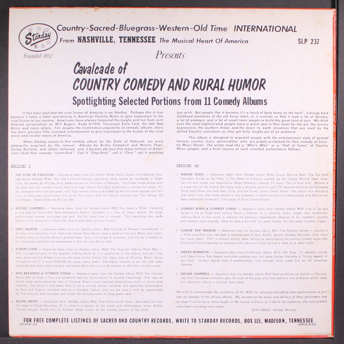cavalcade of country comedy and rural humor by VARIOUS