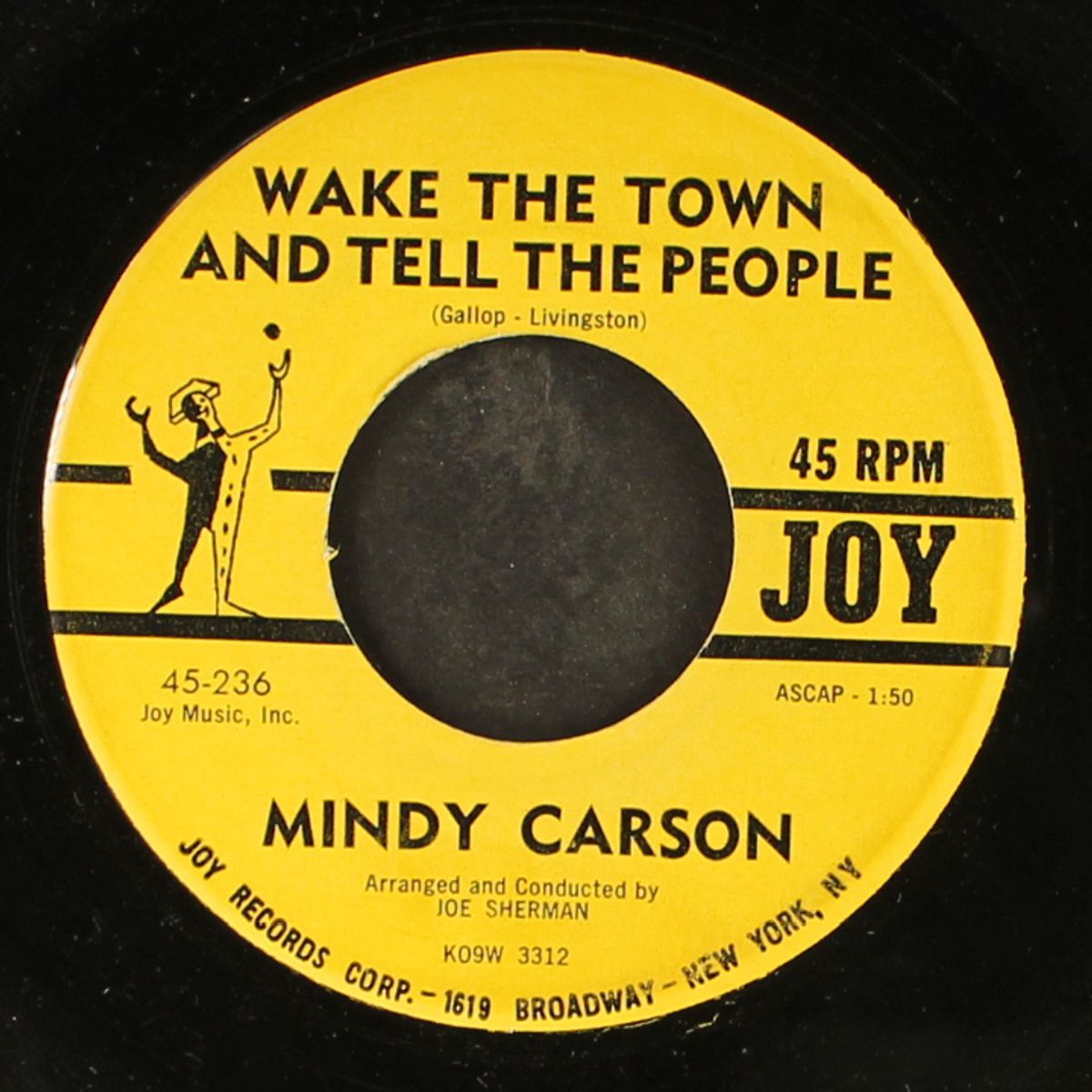 wake the town and tell the people / when i fall in love by MINDY CARSON