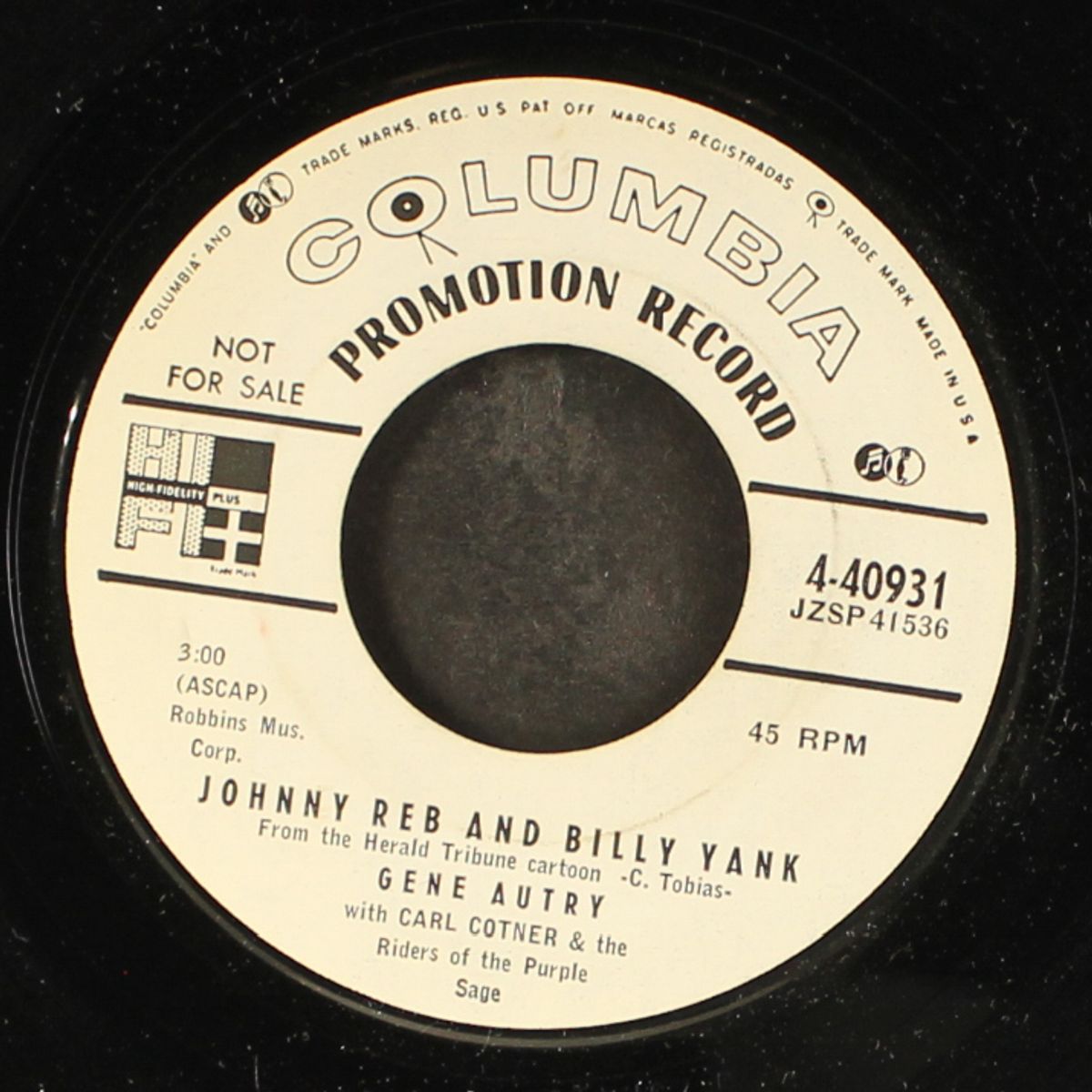 johnny reb and billy yank / happy little island by GENE AUTRY