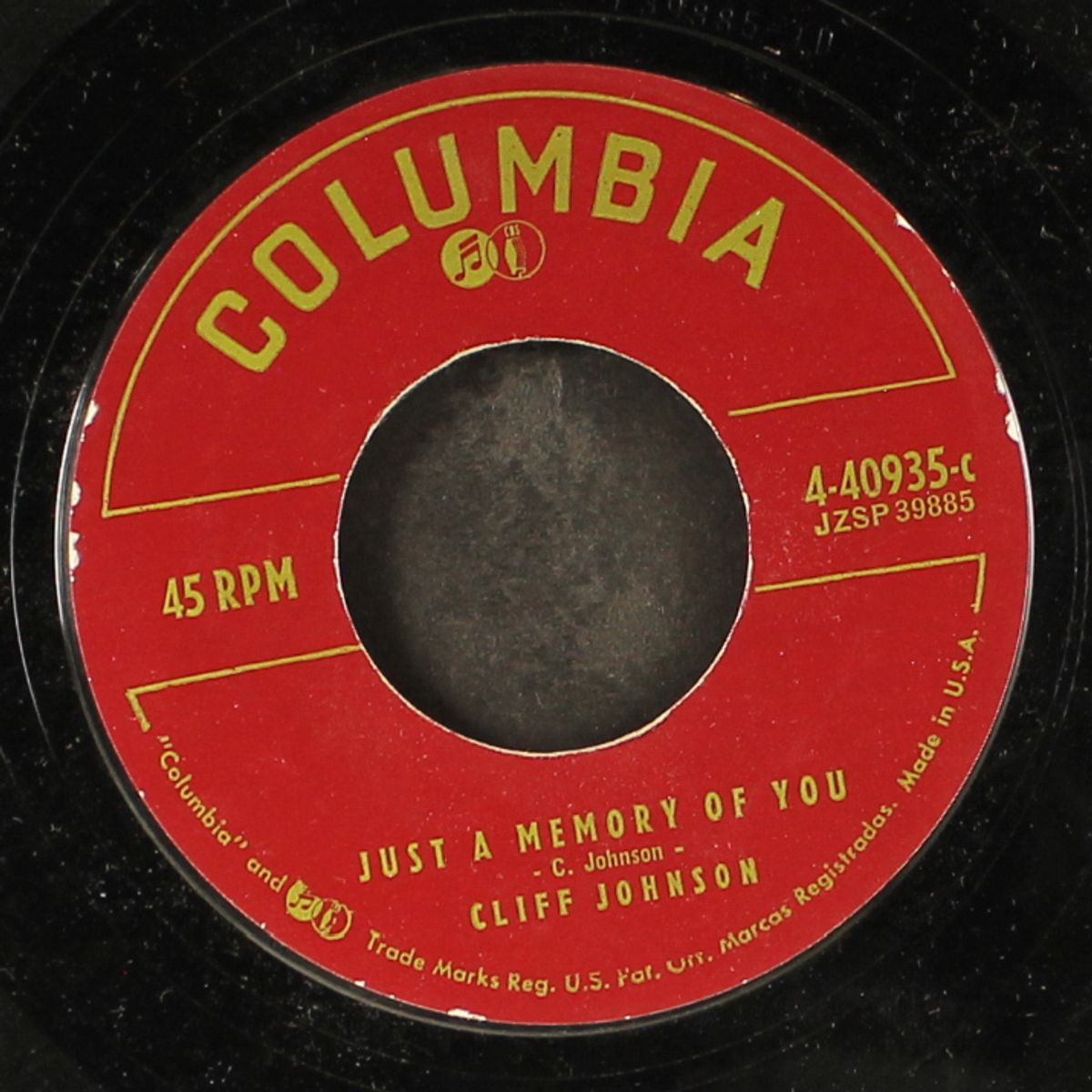 just a memory of you / king of a honky tonk heaven by CLIFF JOHNSON