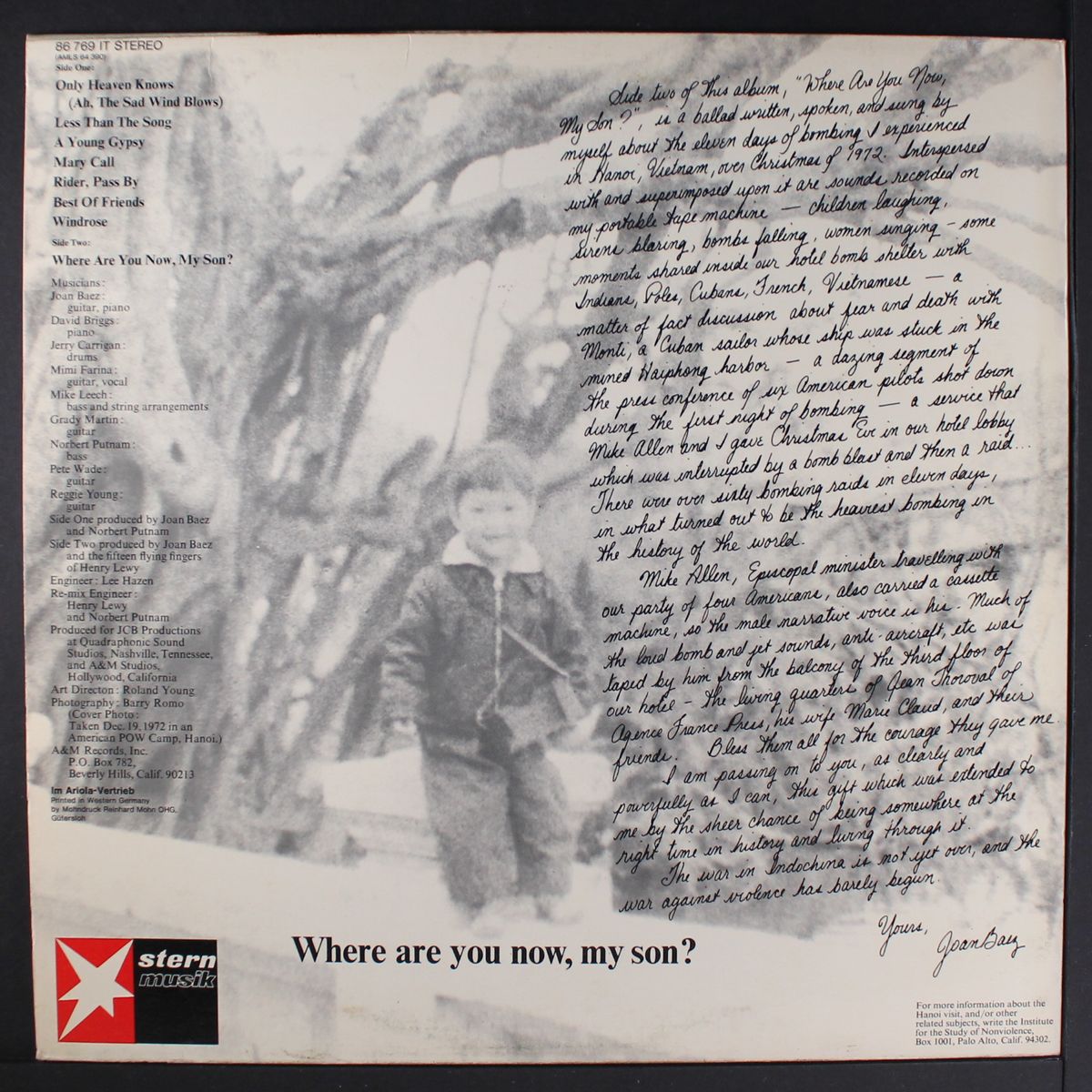 where are you now, my son? by JOAN BAEZ