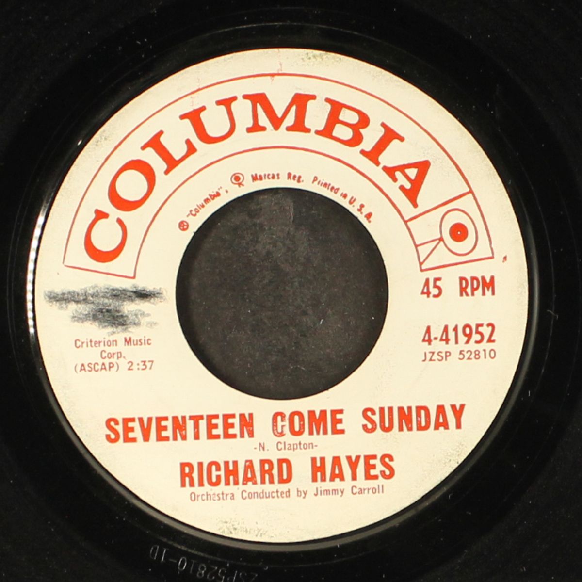 the blacksmith blues / seventeen come sunday by RICHARD HAYES