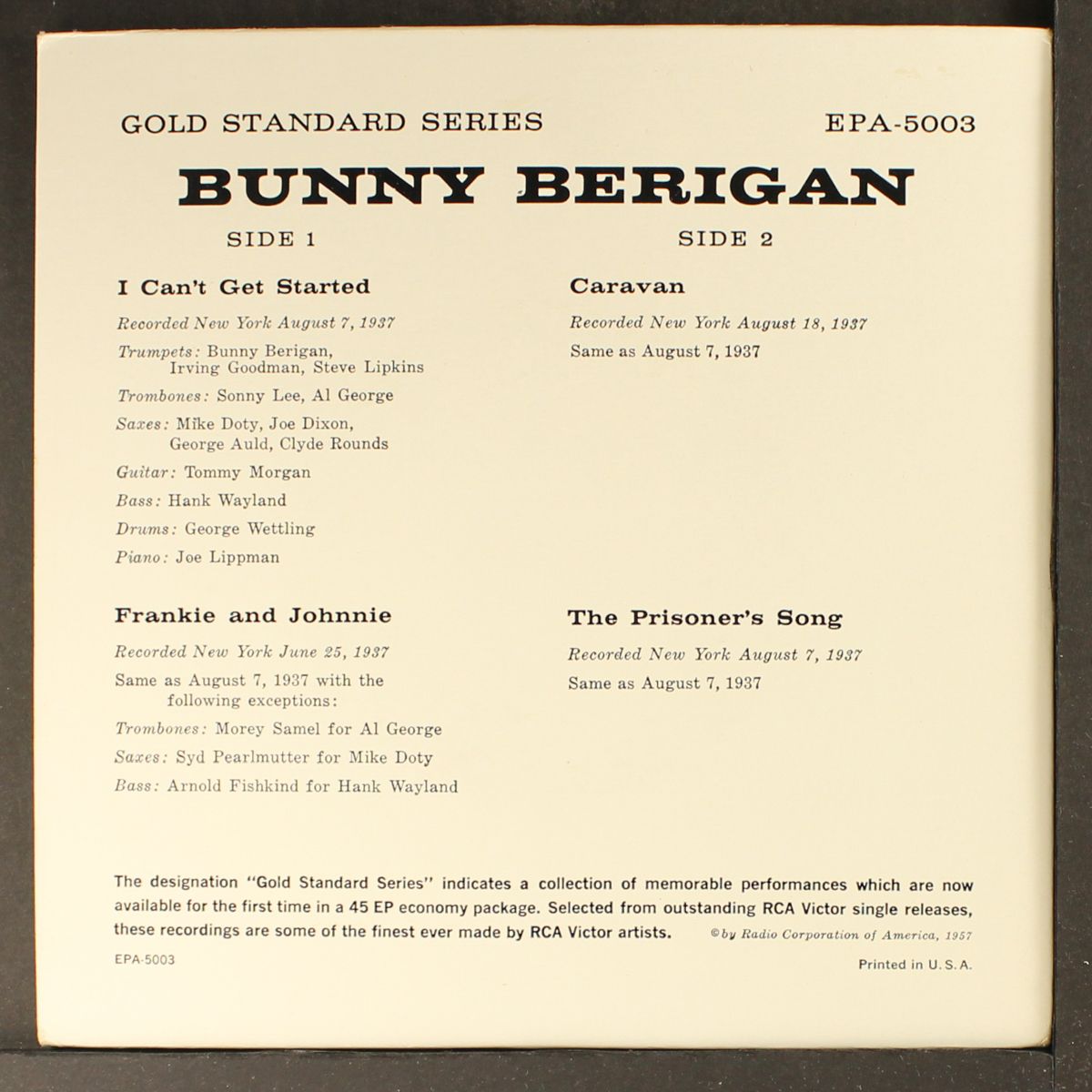 i can't get started / +3 by BUNNY BERIGAN