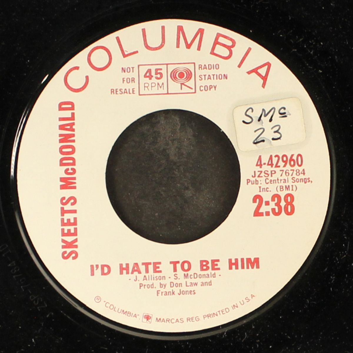 chin up - chest out / i'd hate to be him by SKEETS MCDONALD