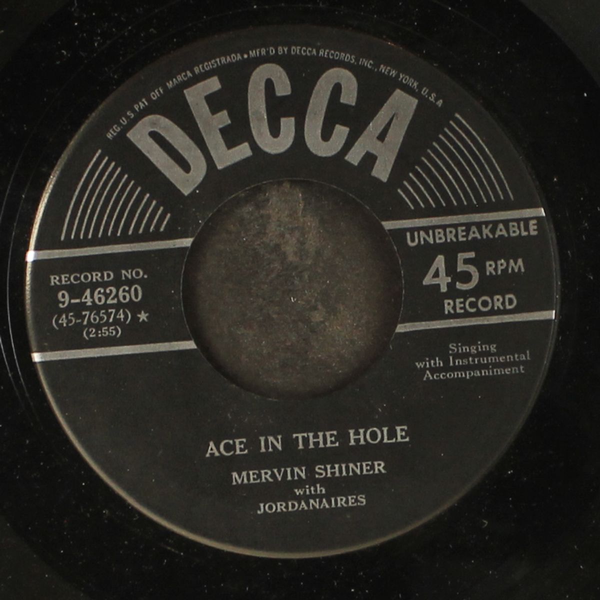 ace in the hole / i think i'm gonna cry again by MERVIN SHINER