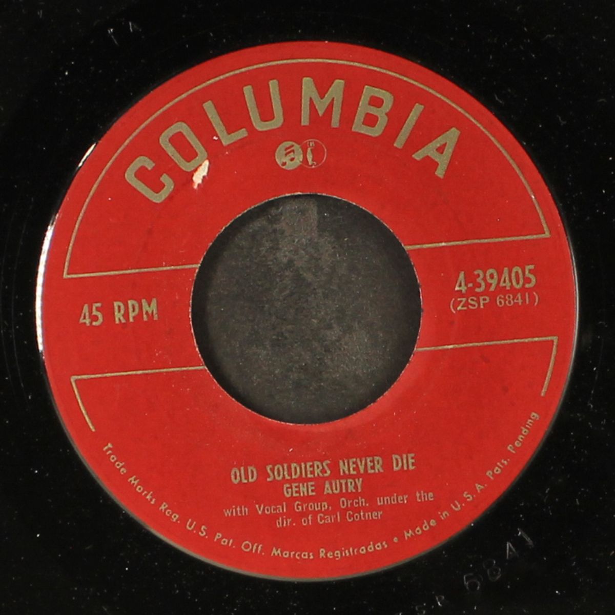 god bless america / old soldiers never die by GENE AUTRY