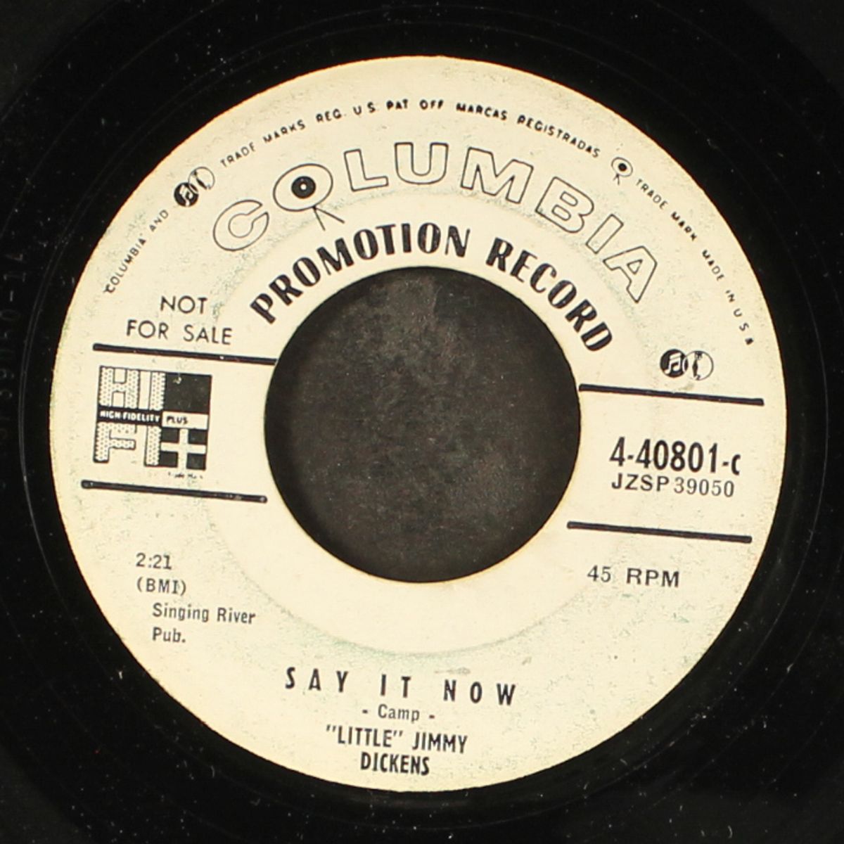 i'm coming over tonight / say it now by LITTLE JIMMY DICKENS