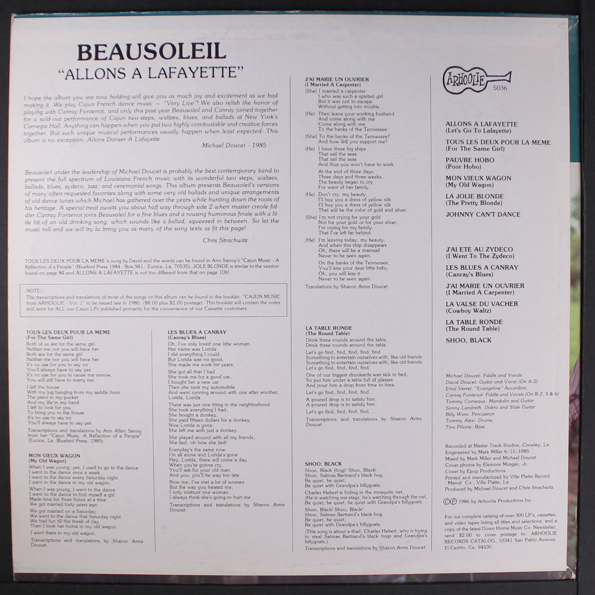 allons a lafayette by BEAUSOLEIL