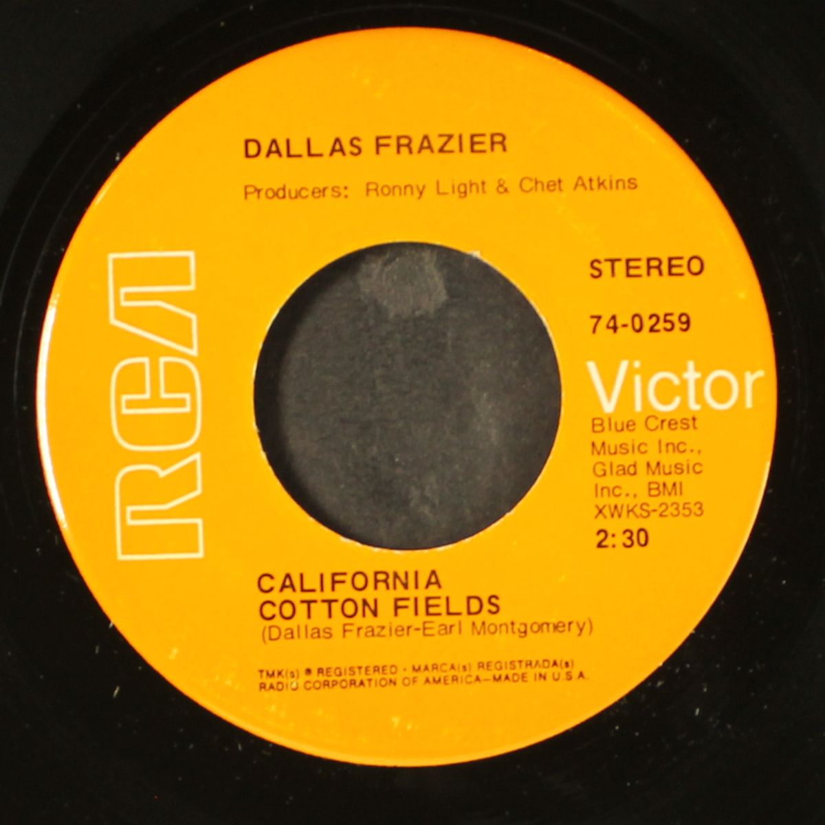 california cotton fields / sweetheart don't throw yourself away by DALLAS FRAZIER