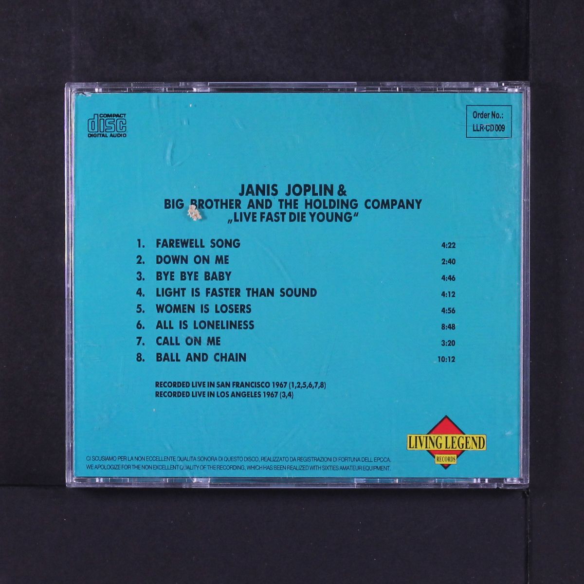 live fast die young by JANIS JOPLIN / BIG BROTHER & HOLDING COMPANY