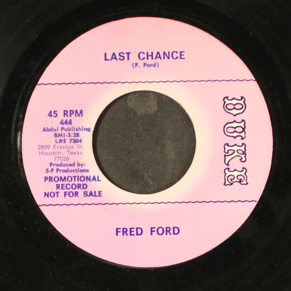 blackeyed rattlesnake / last chance by FRED FORD