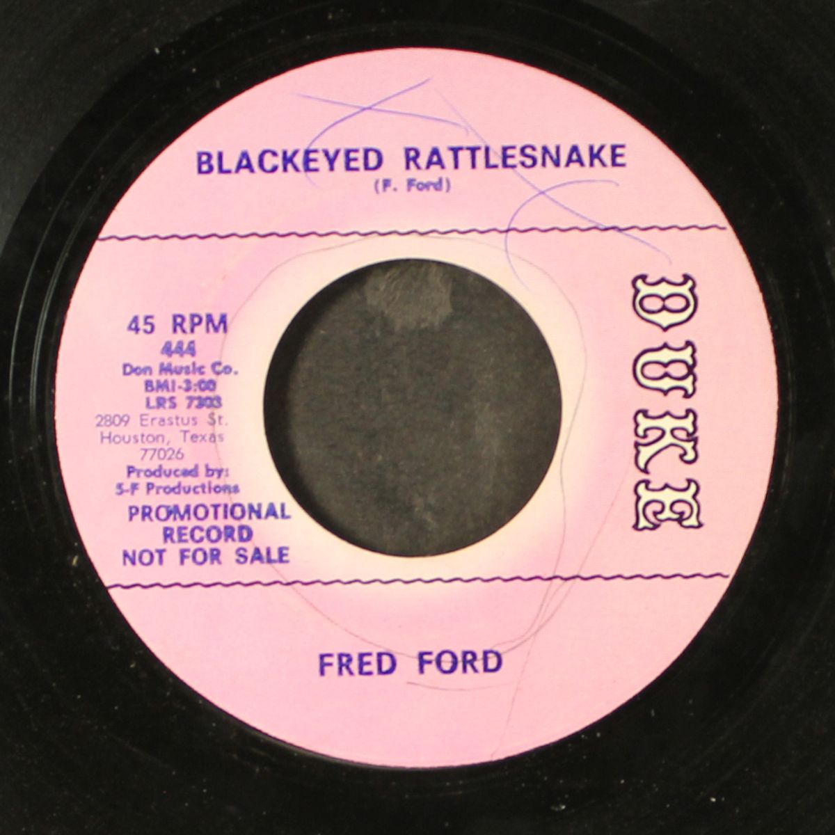 blackeyed rattlesnake / last chance by FRED FORD