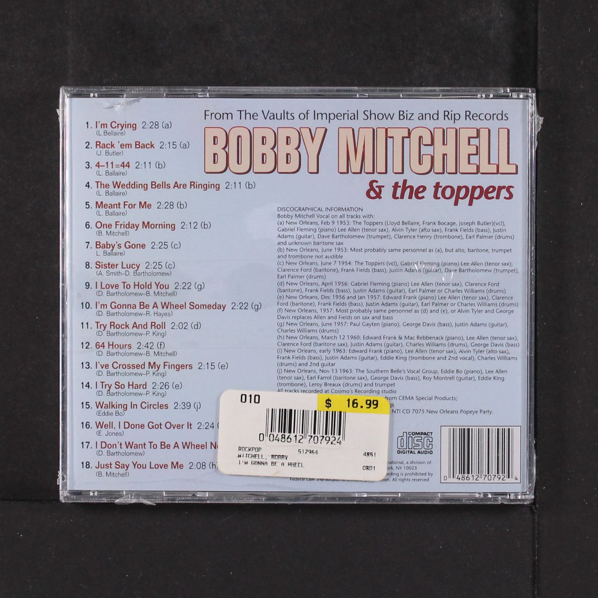 i'm gonna be a wheel someday by BOBBY MITCHELL & TOPPERS
