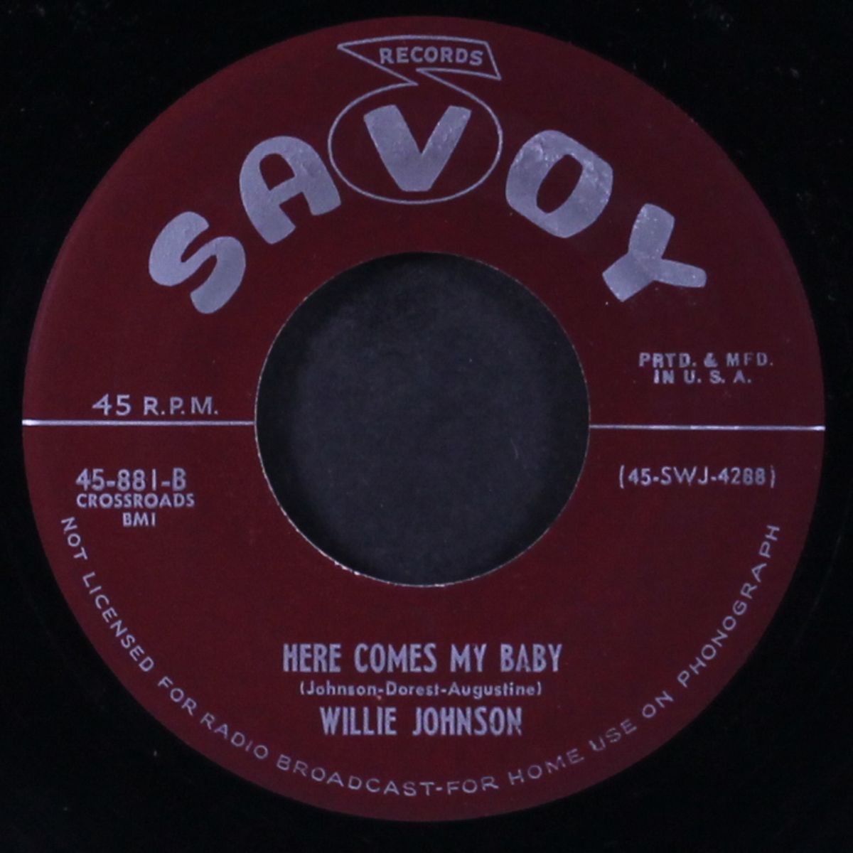 don't tell mama / here comes my baby by WILLIE JOHNSON & THELMA