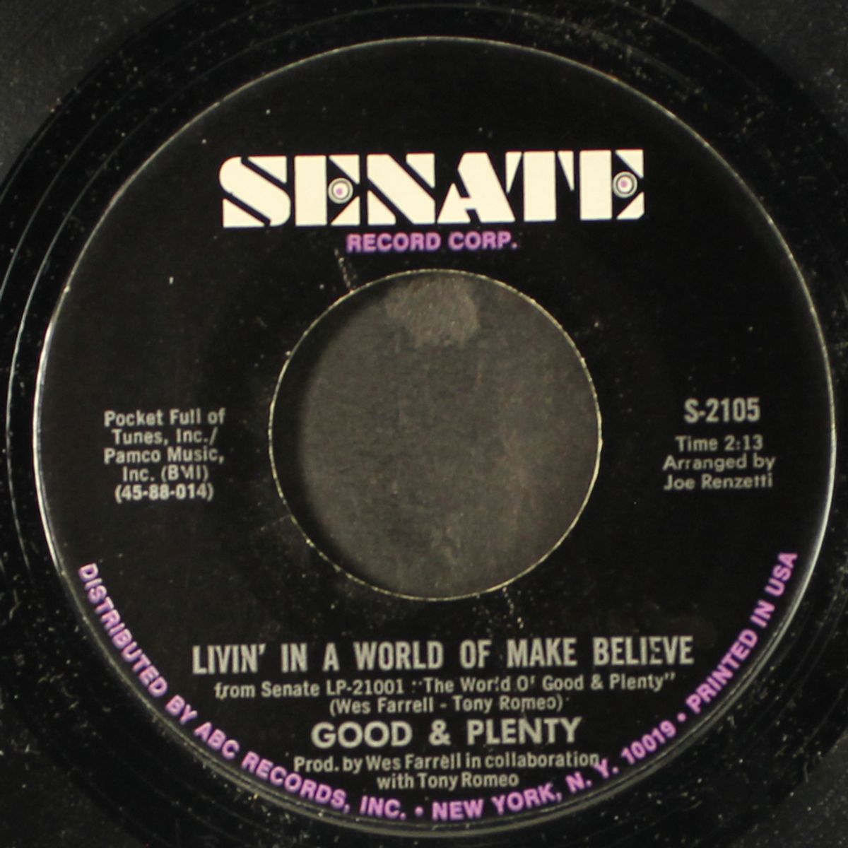 living in a world of make believe / i played my part well by GOOD & PLENTY
