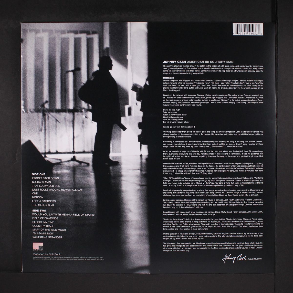 american 3: solitary man by JOHNNY CASH